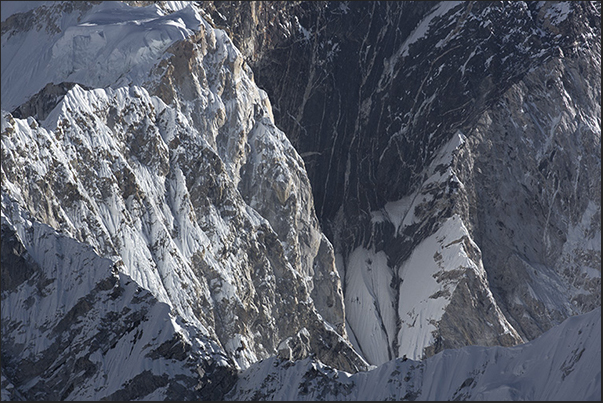 The steep walls of Mount Nuptse (7864 m)