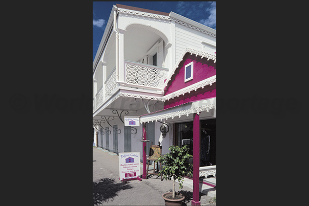 The colorful houses of Marigot, capital of the French area