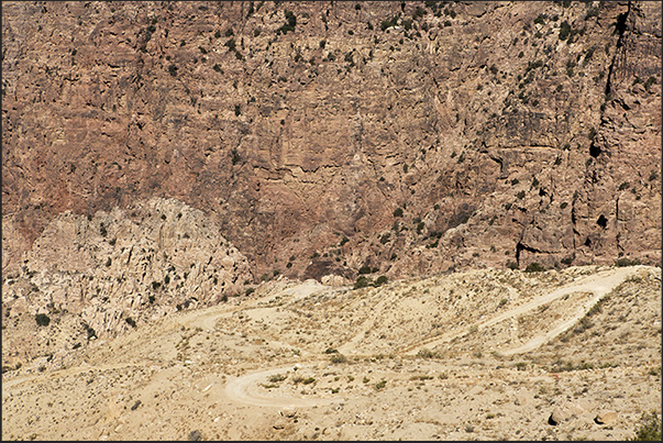The trail from Dana village to Feynan crosses the reserve between high rock walls