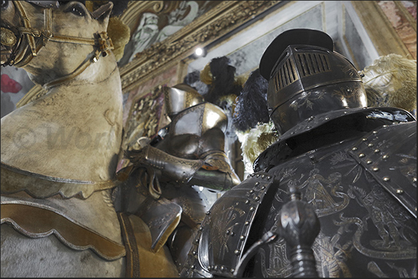 Royal Armoury with medieval weapons of Sixteenth and Seventeenth Century. Armors of the Sabaudian Sovereigns