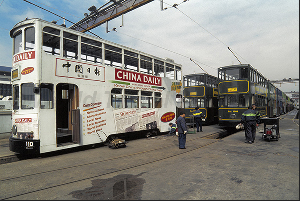 Deposit of Ding-dings, the historic two-story trams that run through the town