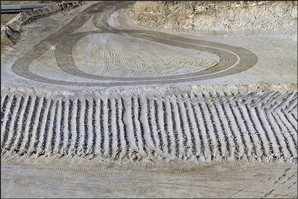 Kaolin deposit extracted from the mines in the south-west part of the island
