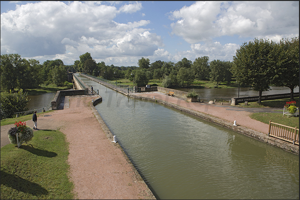 River bridge of Digoin on Loire river