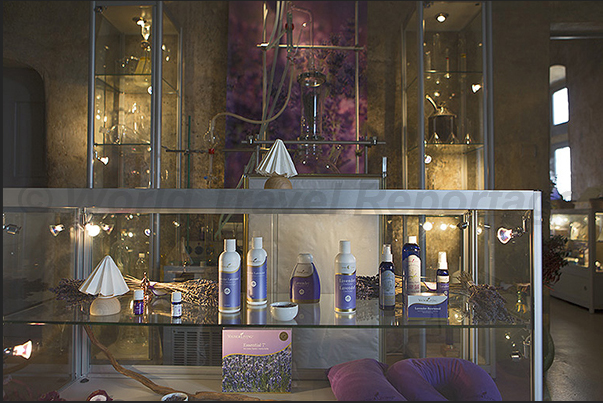 Simiane la Rotonde. The room dedicated to essences and perfumes based on lavender