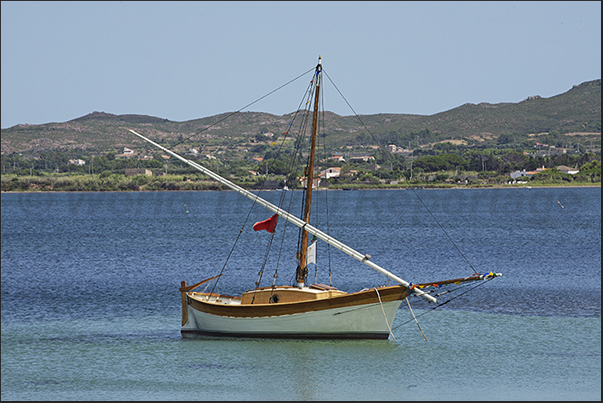 Typical Latin sailboats of Saint Antioco island