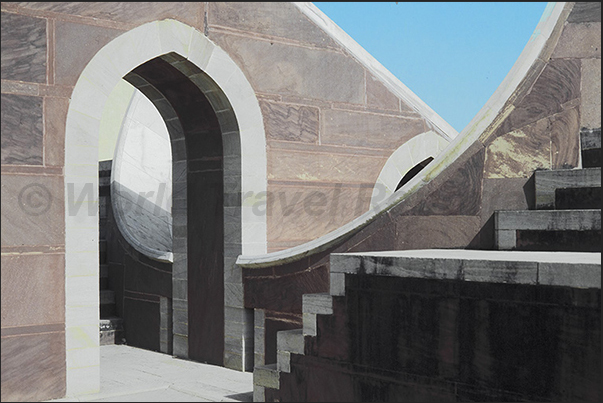 Jantar Mantar (Jaipur). The ancient architectural complex for the study of astronomy with different astronomical instruments