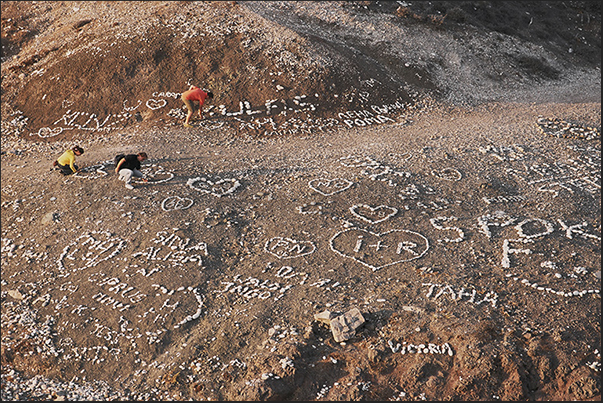 The beaches of Petra Tou Romiou, in honor of Aphrodite, are full of messages of love