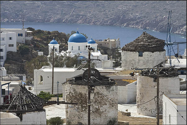 Windmills in the village of Chora (capital of the island)