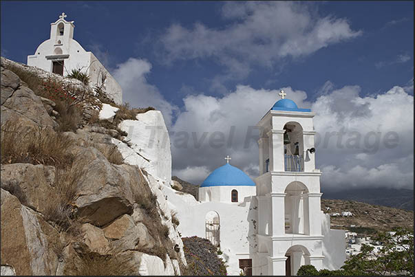 The churches of Chora (capital of the island), one of the most visible architectural features of the city