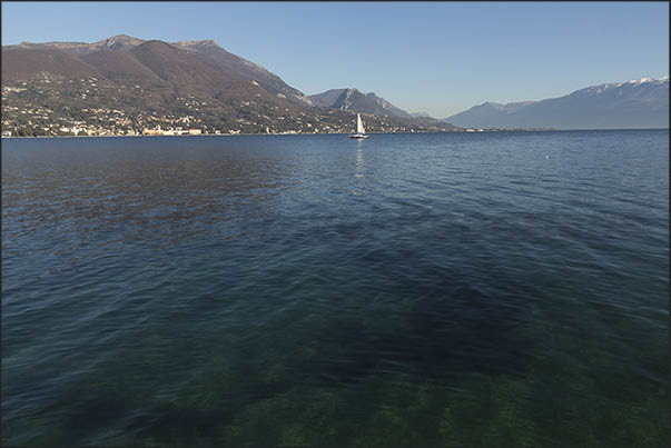 West coast, the town of Salo' seen from the port of Portese