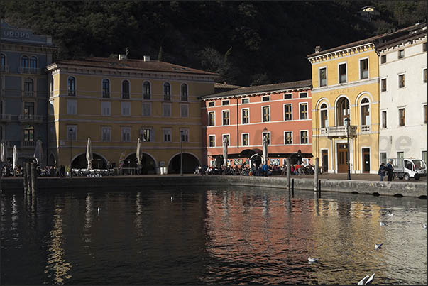 The lakeside of the town of Riva del Garda