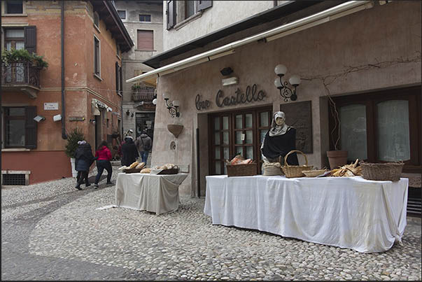 The historic center of the town of Malcesine, Christmas installations
