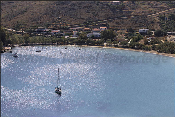 North coast. Otzias Bay the northernmost bay of the protected island from Cape Perlevos