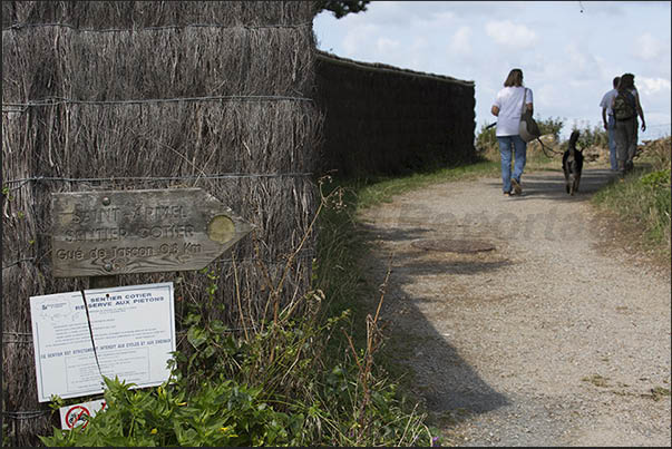 Coastal path leading from the village of Lesné to Le Hézo (south east coast) located near Saint Armel