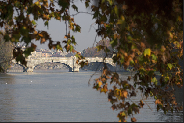 Umberto I bridge among the colors of autumn