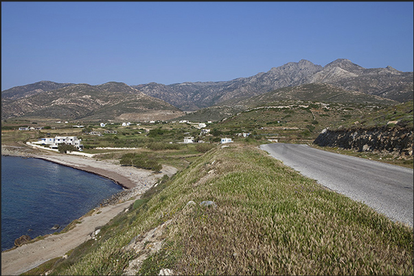 Along the northwest coast near Naxos town