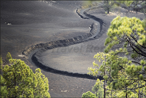 The roads carved into the lava run through the volcanic areas of the island