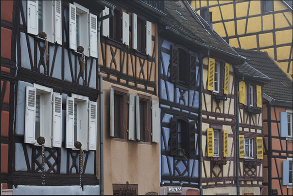 The houses near the canal in the old town of Colmar