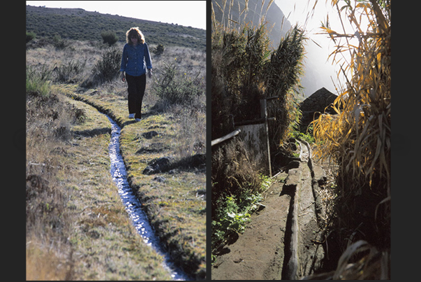 Trekking paths that follow the ancient rivulets of water collection for the cultivation of the fields