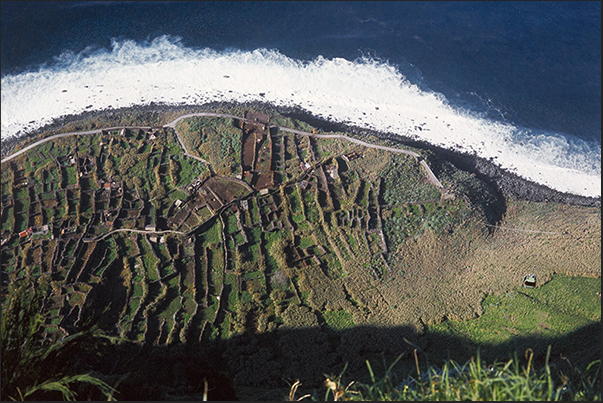 Achadas da Cruz coast where you can climb the cliffs by cable car (north-west coast near Porto Moniz)