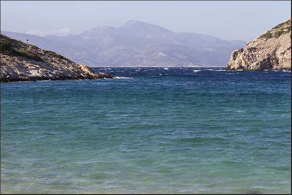 Vourkaria Bay in front of Naxos island