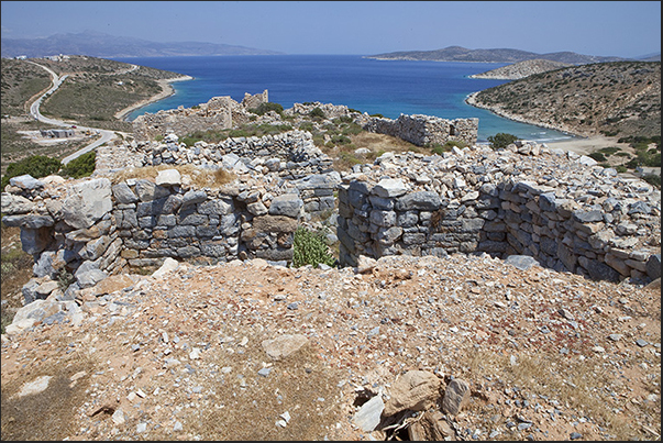 Livadhi bay on the east coast seen from the ruins of an ancient castle