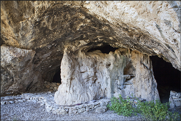 Ancient altar in the cave of Aghios Ioannis (north coast)