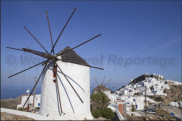 The windmills that once produced the flour for the village are now just monuments for tourists