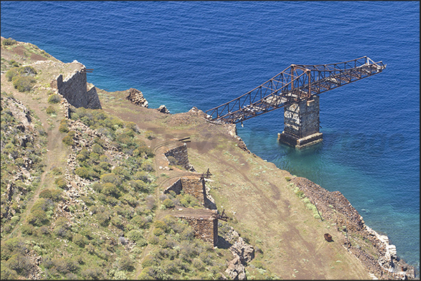South coast. Abandoned mining facilities in Koutala Bay