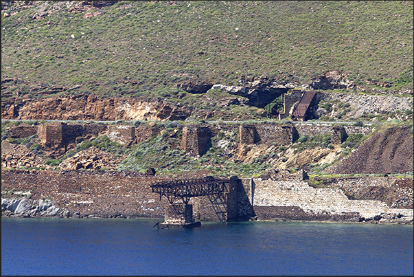 South coast. Ancient mining structures in Koutala Bay near the town of Megalo Livadi