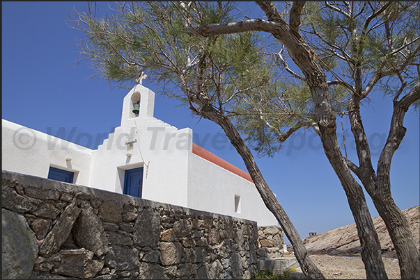 North east coast. Matthias Bay. Church of Agios Nikolaos.