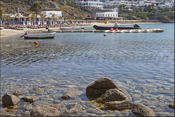 South coast. Psarou Bay. Smaller bay of the larger bay of Platys Ghialos