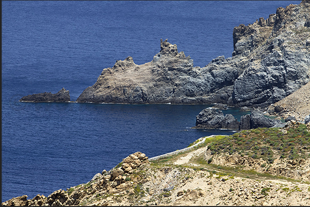 The lighthouse of Cape Armenistis on the north-west coast