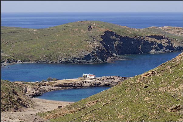 North east coast. Matthias Bay. Church of Agios Nikolaos.