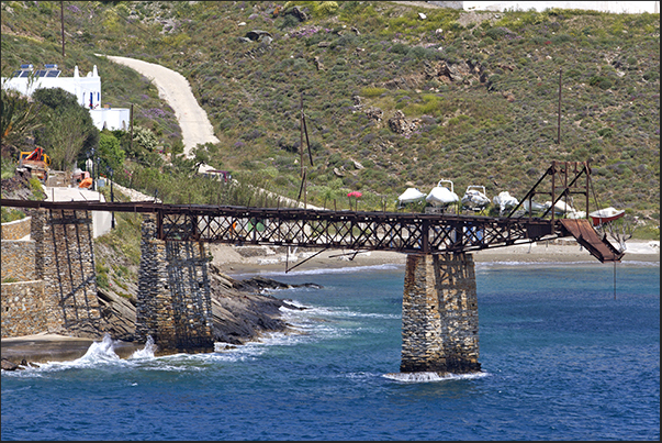 Port of Loutra. Old loading dock for minerals extracted from the quarries of the island