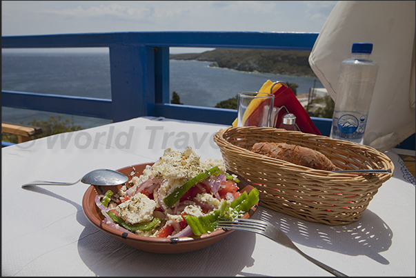 Greek salad in Kanala village