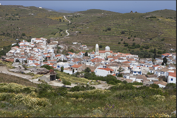 The town of Driopis in the center of the island on the hills