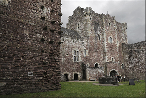 The square inside the walls of Doune Castle