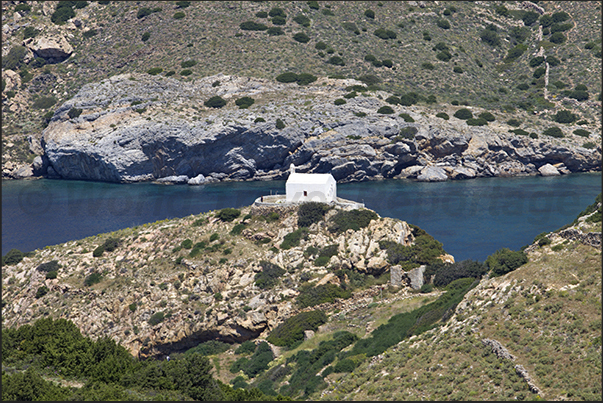 West coast. The small church overlooking the bay of Galissas