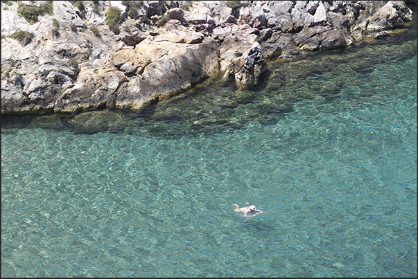 West coast. The clear waters of Pakous bay near Galissas