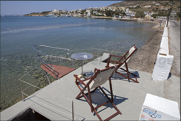 Relaxing moment in Fikinos bay