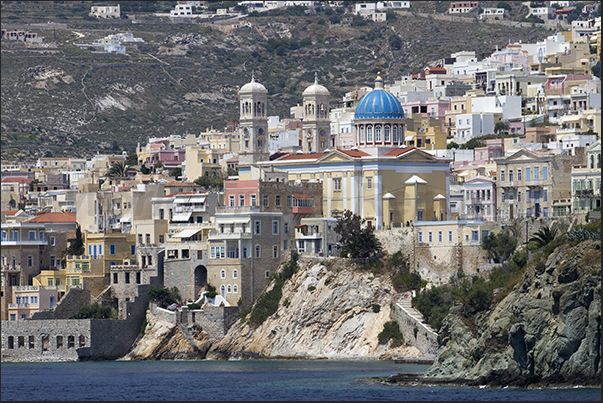 Ermoupoli, the capital of the island. The church of the Assumption of the Virgin Mary