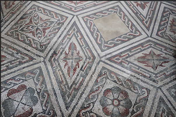 Mosaic floor at the entrance of the villa Mosaic floor at the entrance of the villa