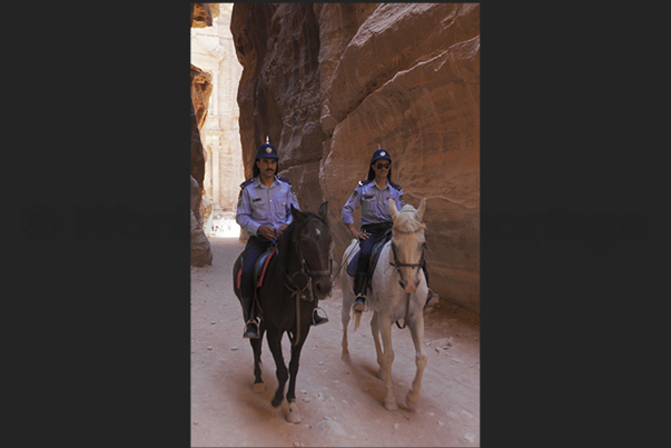 Police in Al-Siq Canyon