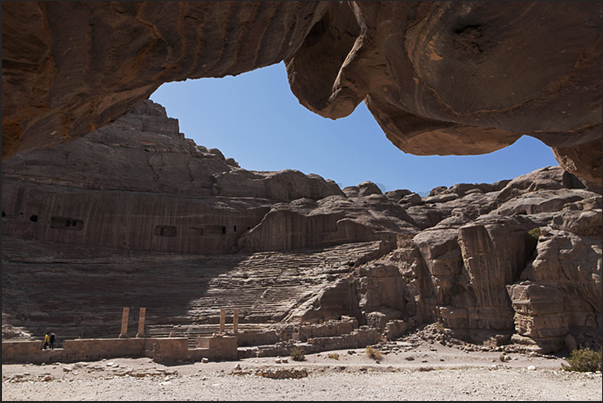 The theater built by the Nabataeans, was enlarged in 106 BC by Romans