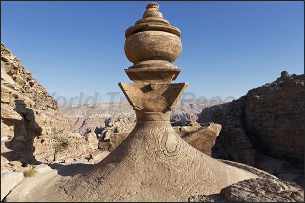 The urn on the roof of the Al-Deir Temple known as The Monastery