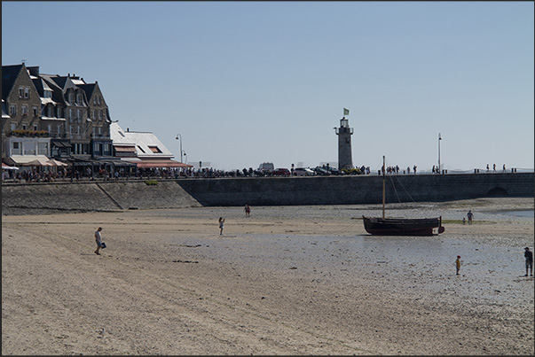 Cancale Bay. The port at low tide