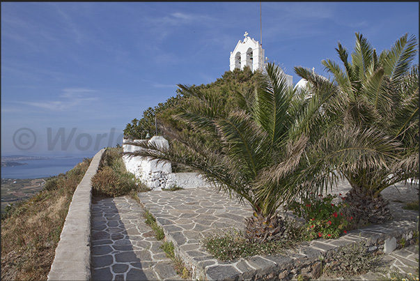 Church of Aghios Antonios on the hill above Kefalos Bay on the east coast