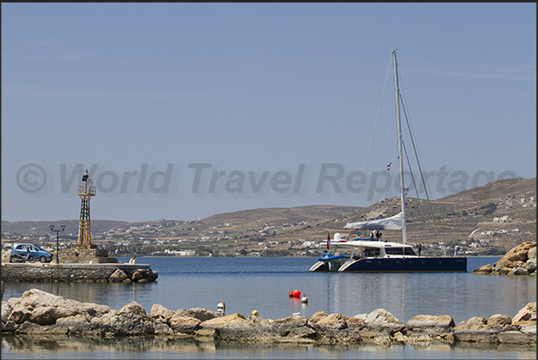 Tourist port of the town of Naoussa in the north of the island of Paros