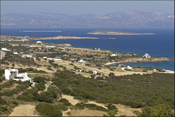 South coast of Paros island and Ios island on the horizon